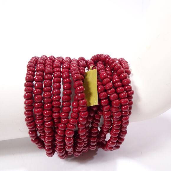 Neiman Marcus Lee Angel Women's Seed Bead Multi Strand Clasp Bracelet NWT 298 - Picture 1 of 10